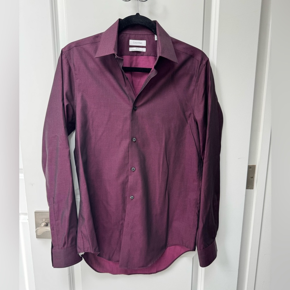 Calvin Klein Men's Deep Purple Dress Shirt